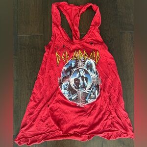 Red Def Leppard Graphic Tank Top. NEVER WORN
